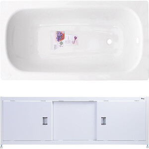 Ванна стальная ВИЗ Donna Vanna 120x70 с экраном Emmy Монро и ножками, белая орхидея