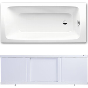 Ванна стальная Kaldewei Cayono 750 Easy-Clean 170x75 с экраном Emmy Элис и ножками