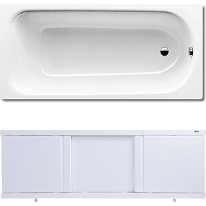 Ванна стальная Kaldewei Eurowa 311-1 160x70 с экраном Emmy Элис и ножками