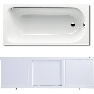 Ванна стальная Kaldewei Eurowa 312-1 170x70 с экраном Emmy Элис и ножками