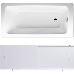 Ванна стальная Kaldewei Cayono 747 Antislip, Easy Clean 150x70 с экраном Emmy Эко и ножками