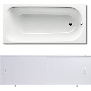 Ванна стальная Kaldewei Eurowa 312-1 170x70 с экраном Emmy Эко и ножками