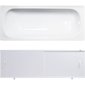 Ванна стальная ВИЗ Antika 170x70 с экраном Emmy Эко и ножками, белая орхидея