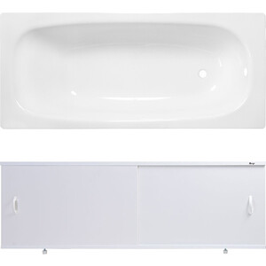 Ванна стальная ВИЗ Reimar 150x70 с экраном Emmy Эко и ножками, белая орхидея