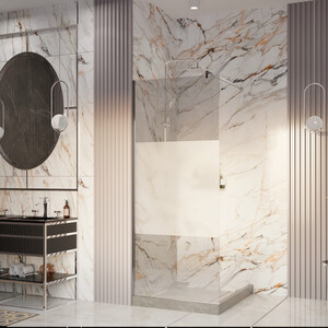 Душевая перегородка Ambassador Walk-in 80х200 прозрачная/матовая, хром (15034129)