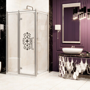 Душевой уголок Ambassador Royal 120х80 левый, прозрачный с рисунком, хром (18015110-L)