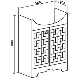Тумба под раковину Runo Авила 60х30 белая (00000001045)