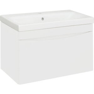 Тумба с раковиной Runo Афина 80х46 подвесная, белая (00-00001212, S-UM-MOD80/1)