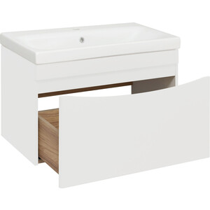 Тумба с раковиной Runo Афина 80х46 подвесная, белая (00-00001212, S-UM-MOD80/1)