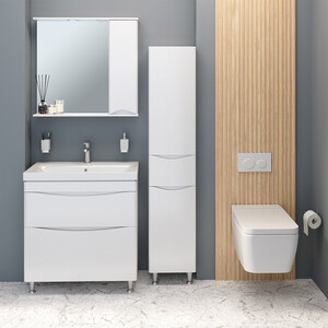 Тумба с раковиной Runo Афина 80х46 напольная, белая (00-00001170, S-UM-MOD80/1)