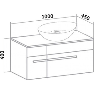 Тумба под раковину Runo Вудлайн 100х45 белый/дуб скандинавский (00-00001011)
