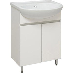 Тумба с раковиной Runo Лада 60 напольная, белая (00-00001163, 4620008192772)