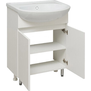 Тумба с раковиной Runo Лада 60 напольная, белая (00-00001163, 4620008192772)