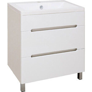 Тумба под раковину Runo Парма 73х45 2 ящика, напольная, белая (00000001141)