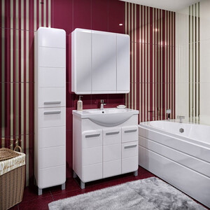 Тумба с раковиной Runo Эрика 80х51 белая (УТ000003319, S-UM-ERI80/1-w)