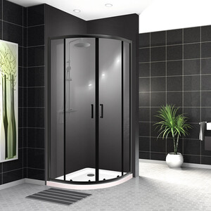 Душевой уголок BelBagno Uno-195 R-2 100х100 прозрачный, черный (UNO-195-R-2-100-C-NERO)