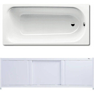 Ванна стальная Kaldewei Eurowa 312-1 170x70 с экраном Emmy Бриз и ножками