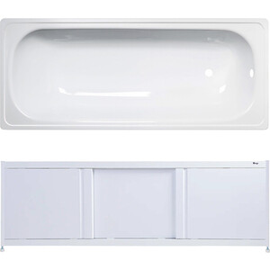 Ванна стальная ВИЗ Antika 150x70 с экраном Emmy Бриз и ножками, белая орхидея