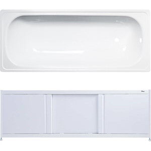 Ванна стальная ВИЗ Antika 170x70 с экраном Emmy Бриз и ножками, белая орхидея