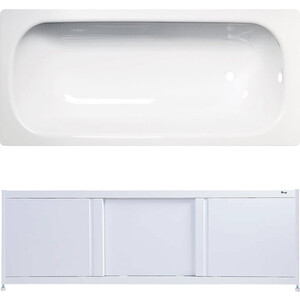 Ванна стальная ВИЗ Tevro 150х70 с экраном Emmy Бриз и ножками, белый лотос