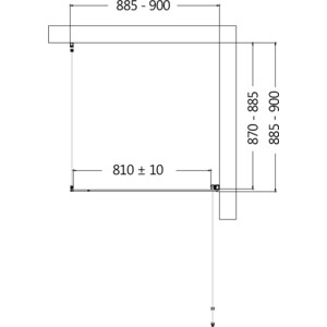 Душевой уголок AQUAme 90х90 прозрачный, матовый черный (AQM5215-RH-9)