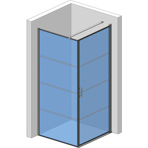 Душевой уголок AQUAme 90х90 прозрачный, матовый черный (AQM5215-RH-9)