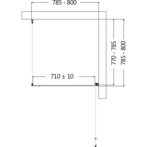 Душевой уголок AQUAme 80х80 прозрачный, матовый черный (AQM5215-RH-8)