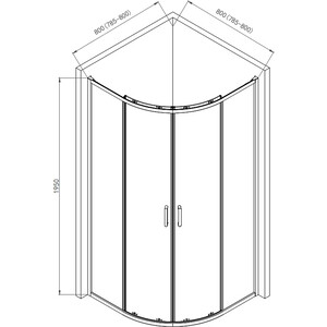 Душевой уголок AQUAme 80х80 прозрачный, хром (AQM3801F-8)