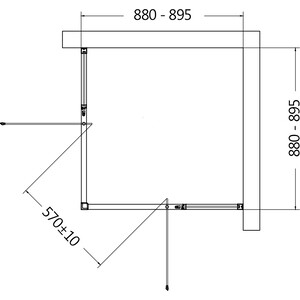 Душевой уголок AQUAme 90х90 прозрачный, матовый черный (AQM7102-2-9)