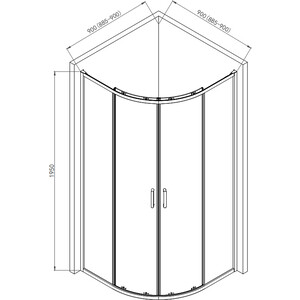 Душевой уголок AQUAme 90х90 прозрачный, хром (AQM3801F-9)