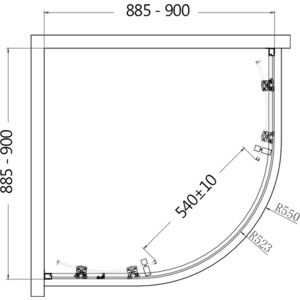 Душевой уголок AQUAme 90х90 прозрачный, хром (AQM3801F-9)