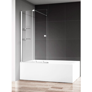 Шторка для ванны AQUAme 120х140 прозрачная, матовая черная (AQM6601-2)