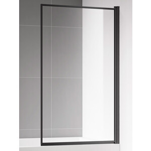 Шторка для ванны AQUAme 80х140 прозрачная, матовая черная (AQM2859-R)