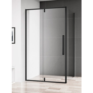 Душевая дверь AQUAme 120х195 прозрачная, черная матовая (AQM7108-2-12)