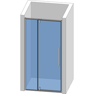 Душевая дверь AQUAme 90х195 прозрачная, черная матовая (AQM7108-2-9)