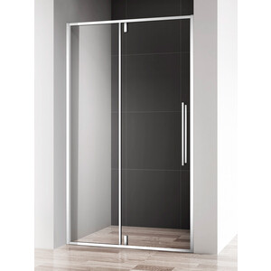 Душевая дверь AQUAme 90х195 прозрачная, хром (AQM7108-9)