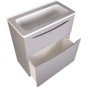 Тумба под раковину Style line Бергамо мини 70х35 Люкс Plus напольная, серая (СС-00002312)