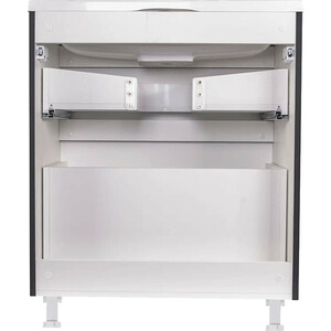 Тумба под раковину Style line Бергамо мини 70х35 Люкс Plus напольная, черная (СС-00002311)