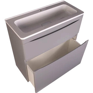 Тумба под раковину Style line Бергамо мини 80х35 Люкс Plus напольная, серая (СС-00002315)