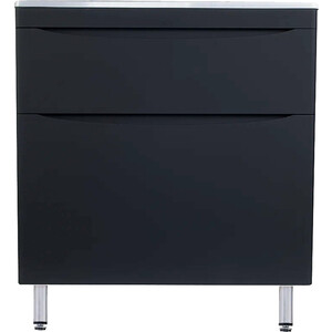 Тумба под раковину Style line Бергамо мини 80х35 Люкс Plus напольная, черная (СС-00002313)