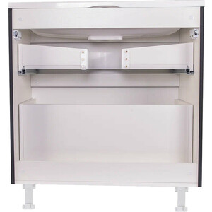 Тумба под раковину Style line Бергамо мини 80х35 Люкс Plus напольная, черная (СС-00002313)