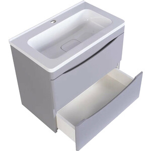 Тумба под раковину Style line Бергамо мини 60х35 Люкс Plus подвесная, серая (СС-00002317)