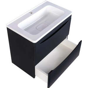 Тумба под раковину Style line Бергамо мини 60х35 Люкс Plus подвесная, черная (СС-00002318)