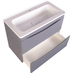 Тумба под раковину Style line Бергамо мини 70х35 Люкс Plus подвесная, серая (СС-00002319)