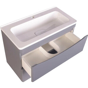 Тумба под раковину Style line Бергамо мини 70х35 Люкс Plus подвесная, серая (СС-00002319)