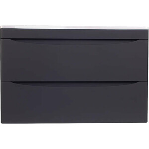 Тумба под раковину Style line Бергамо мини 80х35 Люкс Plus подвесная, черная (СС-00002324)