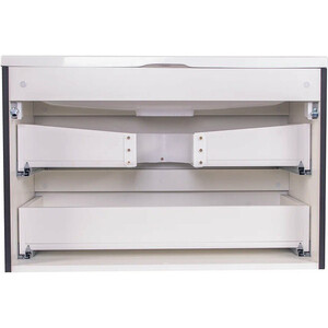 Тумба под раковину Style line Бергамо мини 80х35 Люкс Plus подвесная, черная (СС-00002324)