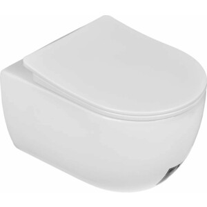 Унитаз подвесной безободковый Emmy с сиденьем микролифт, белый (EY-7010)