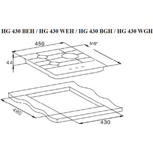 Газовая варочная панель Weissgauff HG 430 WGH