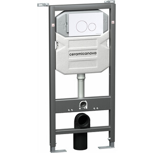 Инсталляция для унитаза Ceramicanova Envision с кнопкой смыва Round белая (CN1001W)